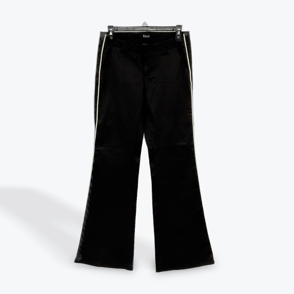 Vintage Y2K Taunt Black Flare Pants White Stripe Side Detail Women's Size 5